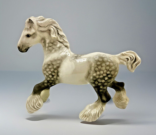 VTG BESWICK HORSE CANTERING SHIRE DAPPLE GREY GLOSS FINISH Model#975 Beautiful!
