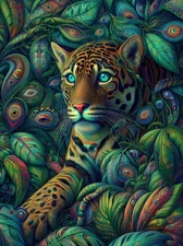 Shamanic Vision 18 JAGUAR JUNGLE EYES PRINT Collection ACEO ATC