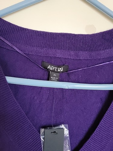 Womens Apt 9 XL long sleeve sweater NWT purple Side Slits - Picture 2 of 4