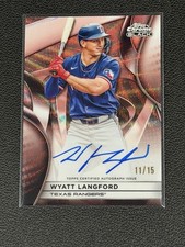 2025 Topps Chrome Black Wyatt Langford Red Refractor Auto /15