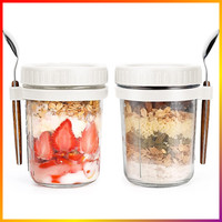 Overnight Oats GläSer 296Ml Mit Deckel Und LöFfel FüR Getreide Und Obst