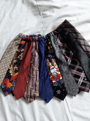 Upcycling Krawatte Patchwork Minirock Vintage Retro Gr Taille 28'' Länge 16''