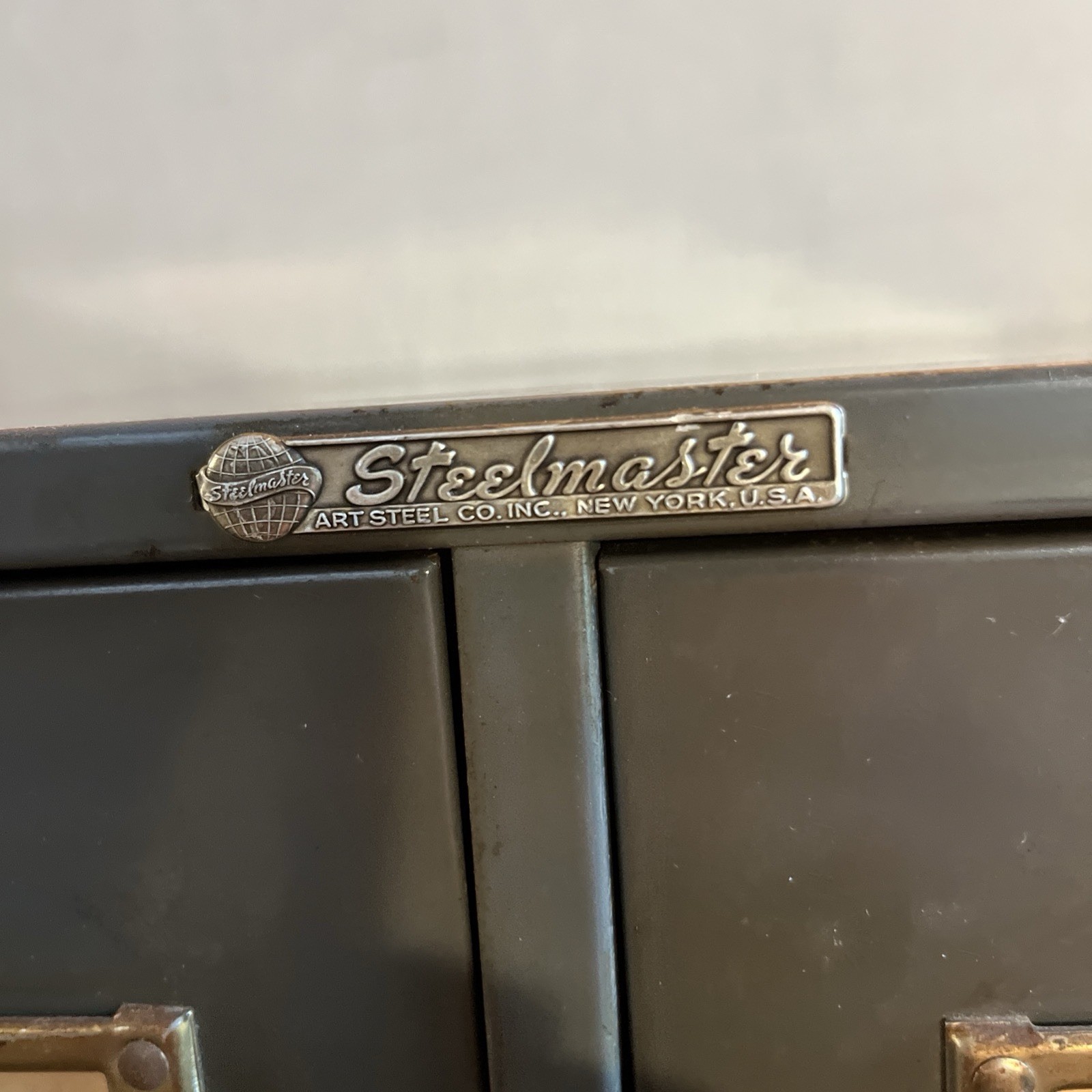 VTG STEELMASTER GRAY METAL DOUBLE DRAWER FILE BOX ART STEEL CO. NY USA ...