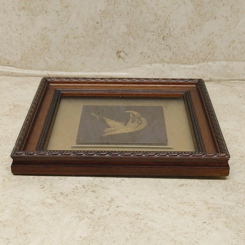 Hand Engraved Brass Eagle Head Framed Wall Art 7.5" - Picture 15 of 17