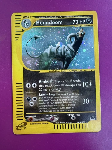 Houndoom H11/H32 Holo Rare Skyridge Pokemon Card LP/MP No Creases Only Back Wear