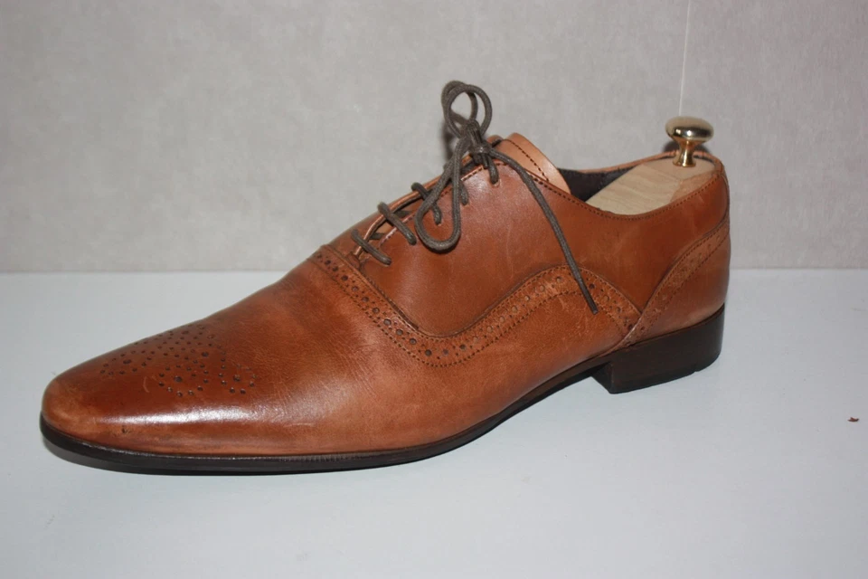 PIERRE CARDIN Derby à Lacets Cuir Marron Taille 42 BE - Photo 4/4