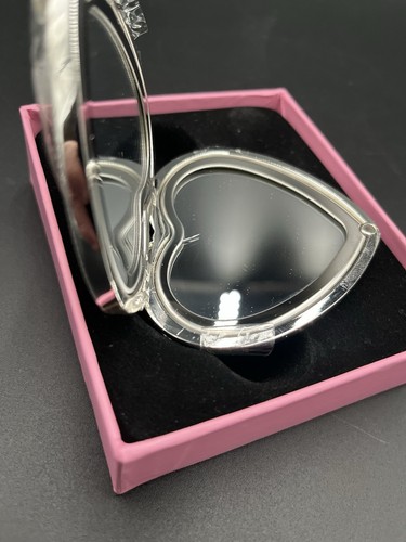 Heart Silver Metal Engraved Pocket Mirror Things Remembered NIB - Picture 6 of 6