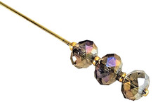5" Hat-Stick Pin Faceted AB Beads Gold-tone Findings JU732