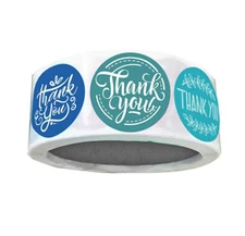 1 " Circle Shape Thank You Label Stickers, 500 Stickers per