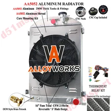 4 Row Radiator Shroud Fan Relay Kits For 30-38 Ford Model A B Chevy V8 Engine AT