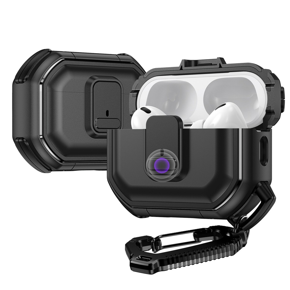 Rugged Protective Case with Secure Lock Clip for AirPods (3rd