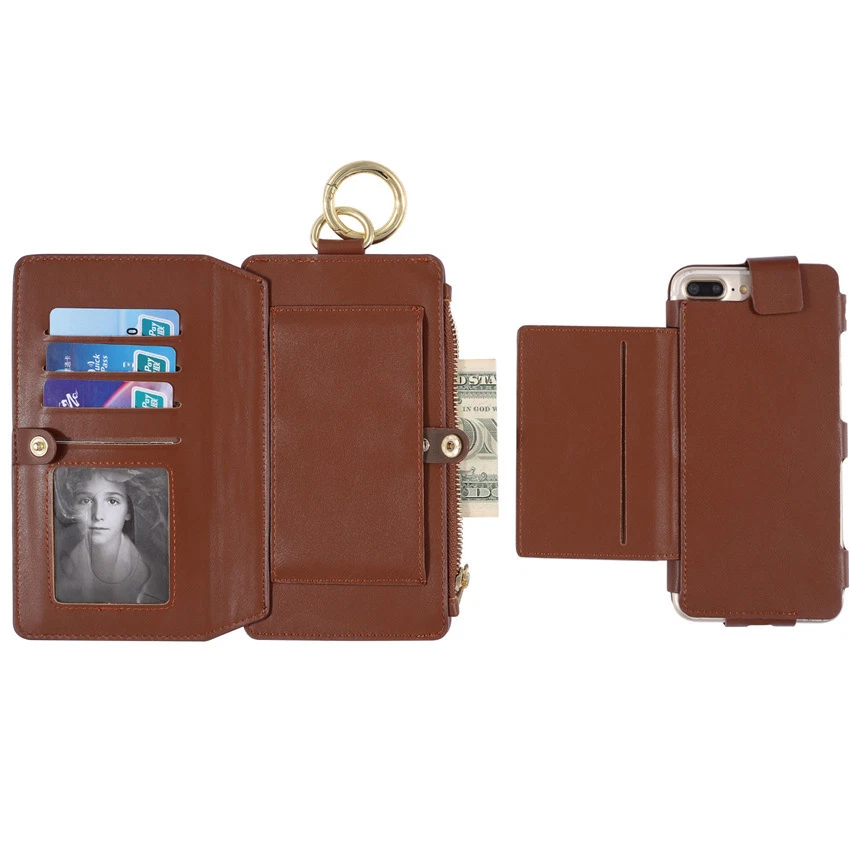 iPhone 7 / iPhone 7 Plus Luxury Card Flip Wallet Phone Case I48 - Image 3 of 4