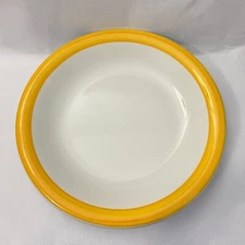 Primula Decorata a Mano Dinner Plate 11" Italy Hand Painted White Yellow Rim