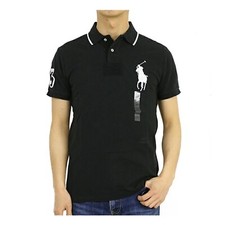 Polo Ralph Lauren Big Pony Short Sleeve Custom Fit Polo Shirt - Solid Black