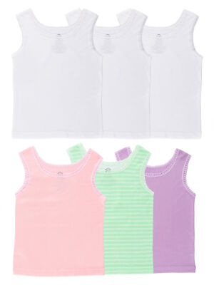 Wonder Nation Toddler Girl's 6 Pack Tanks Size 2T/3T, 4T/5T NEW