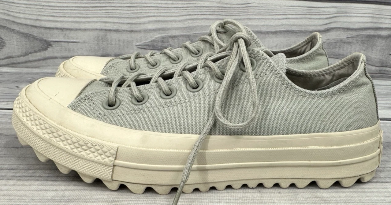 SNEAKERS CONVERSE CHUCK TAYLOR ALL STAR LIFT RIPPLE OX donna 8 GRIGIO NATURALE