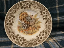 Thanksgiving Churchill Turkey Myott Factory Illustration England Plates. Vintage