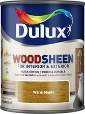 Dulux Woodsheen  QDry Interior  Exterior Satin Varnish  Warm Maple 750ml