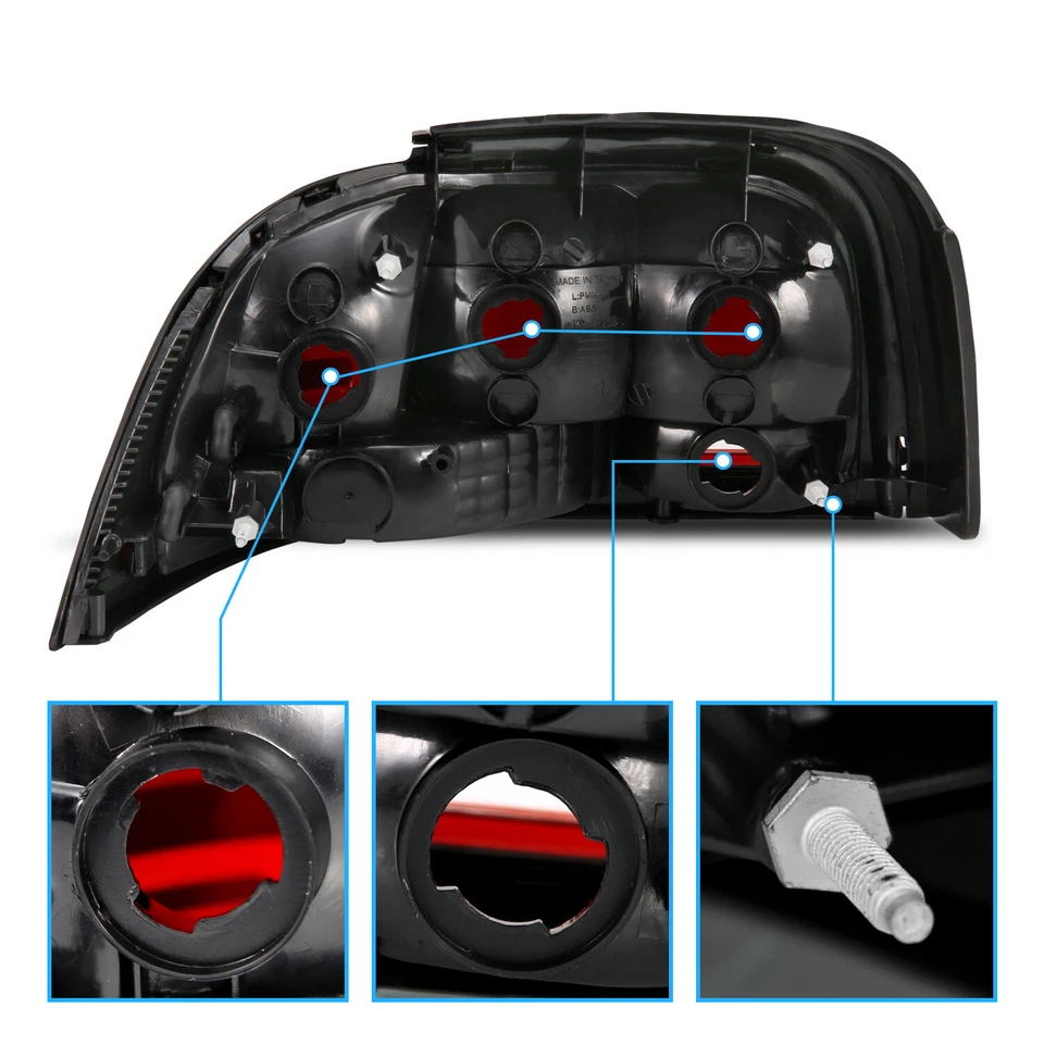 1994 1995 1996 1997 1998 Para Ford Mustang Luzes Traseiras de Freio Vermelho Fumaça Par de Lâmpadas - Imagem 3 de 4