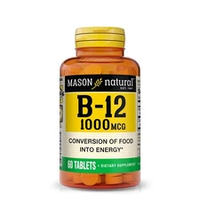 Mason Natural Vitamin B12 1000 mcg - Conversion of Food into Energy, 60 Tablets