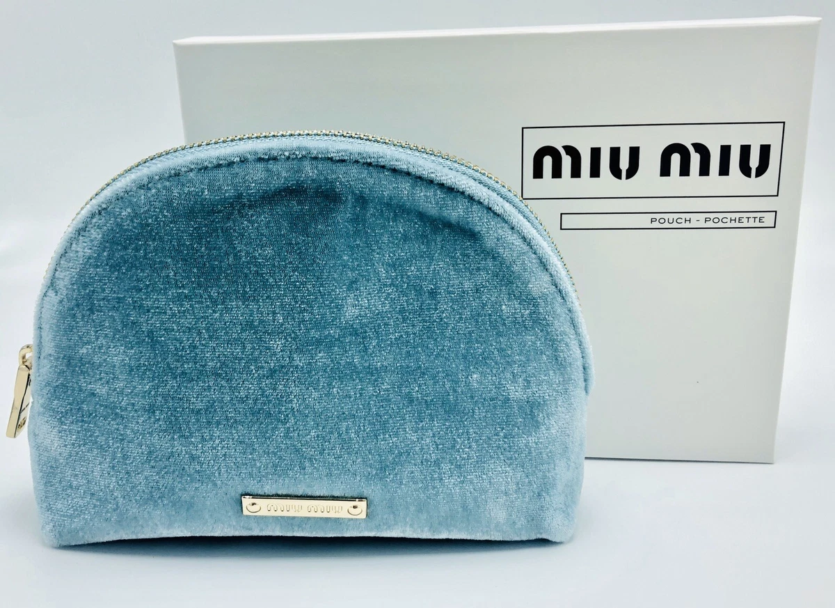 MIU MIU Blue Mini-Clutch / M-U pouch / Coin Purse / Case Velvet *New with Box*