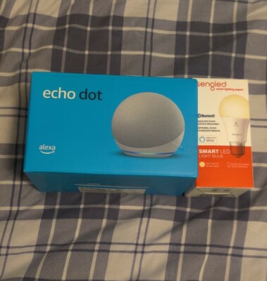  GREY Amazon Echo (4th Gen.) + Smart LED Lightbulb 