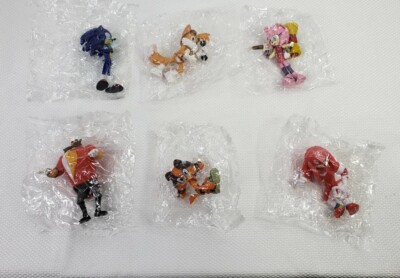 LOT of 6 different Sonic The Hedgehog Action Figure 2'' - 3''  Cake Topper SEALED