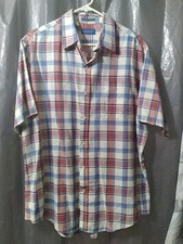Vintage Towncraft JCPenney Single Needle USA Made Short Sleeve Plaid Shirt - XL