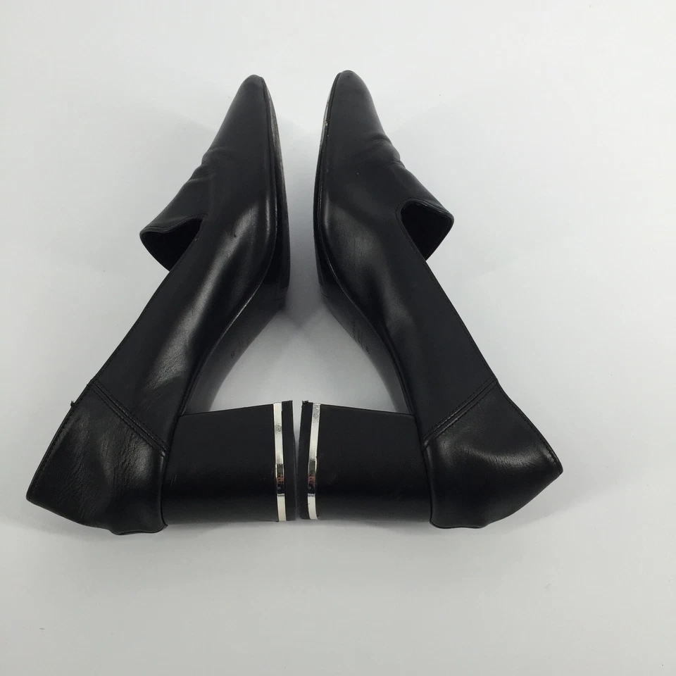 Mocasines de cuero plegables Massimo Dutti talla 39/9 negros zapatos de salón convertibles mulas Foto 4 de 4