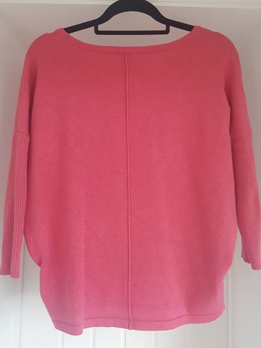 Saint Tropez Jumper Size Small Pink 3/4 Sleeve Summer Scoop neck - Picture 2 of 4