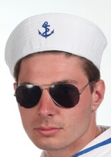 Sailor Hat Navy Captain Fancy Dress Costume Mens Unisex Cosplay Anchor Hat