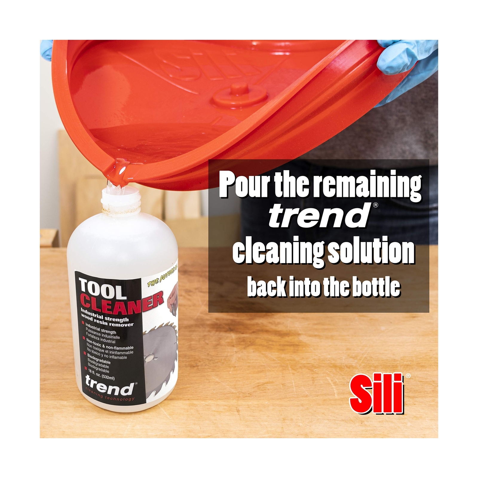 The Sili Deluxe Saw Blade Cleaning Kit includes the Sili Saw Blade
