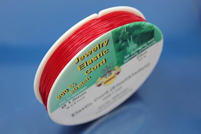1 x 25m Spule Elastikband 1,0mm Gummifaden Silikonband Rot 1237-1E