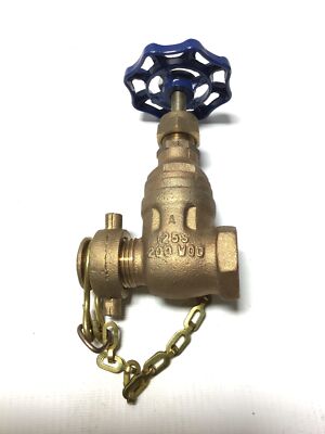 Nibco T-113-HC 3/4in Bronze Gate Valve, Thread x Hose Thread 039923616579
