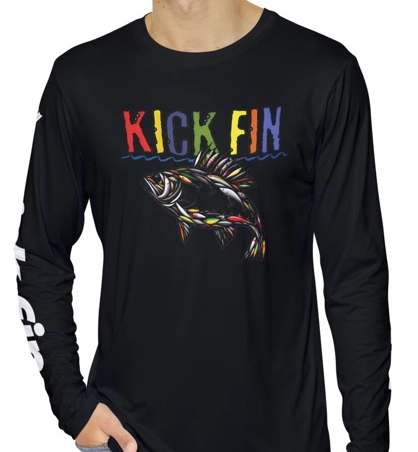 Kick Fin Sportswear Lightweight Moisture Wicking Long Sleeve Fishing T-Shirt