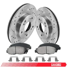 Front Disc Brake Rotors Ceramic Brake Pads for 2006 - 2009 2010 2011 Honda Civic