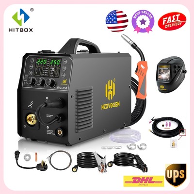 4-in-1 ALU MIG Welder &Helmet 110V/220V 200Amp W/Lift TIG/Stick Welding Machine