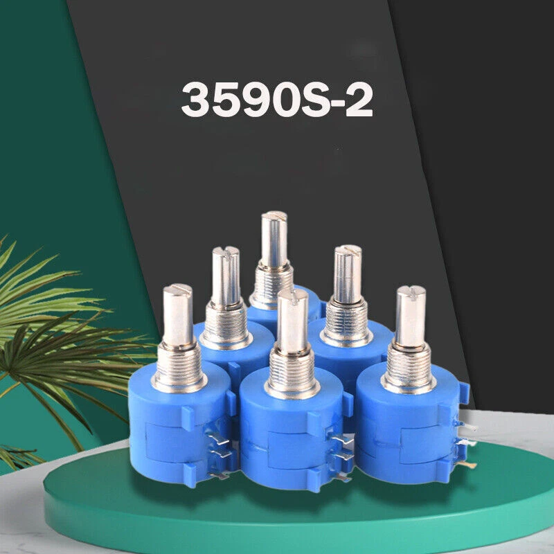 10 Gang Wendel Drahtpotentiometer 1K Ohm -100K Ohm 2 W Poti.. Potiachse 6,35mm - Bild 3 von 4
