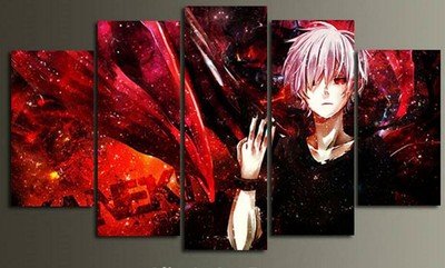 Tokyo Ghoul Ken Kaneki Rize Arima 5 Piece Manga Anime Touka Canvas Wall Art Ebay