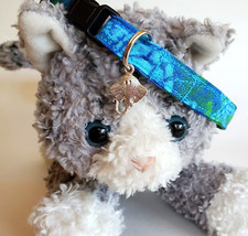 Cat Collar Handmade - Ocean Blues  Stingray Shuffle