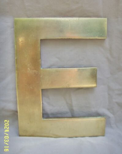 VTG SOLID BRASS 8" LETTER E ARCHITECTURAL SALVAGE SIGN ADVERTISING - Picture 1 of 4