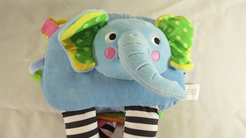 Kidsbooks Jo Moon Elephant Soft Cloth Book  Baby Toy With Rattle Multicolored