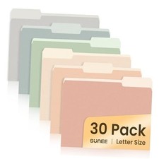 File Folders, 30 Pack Manilla Folders 8.5 x 11, Colored File Pastel Colors