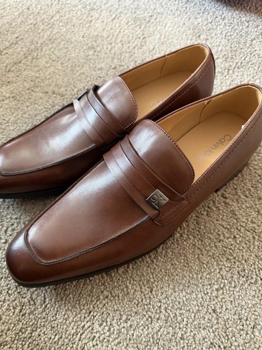 Calvin Klein Mens Brown Leather Penny Loafers Dress Shoes CMJIMMY-R Size 11 Calvin Klein Follman Loafers, Dark Brown | Loafers | Men main image 3