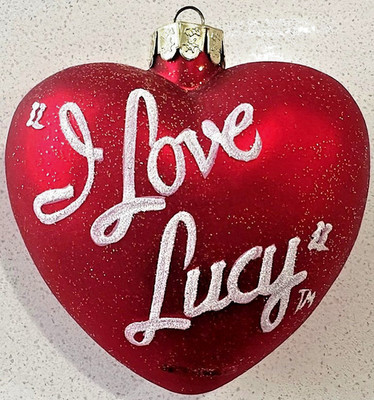 I Love Lucy Kurt Adler Glass Heart Ornament Hand-Crafted Holiday Decor
