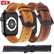 Leather Band Strap For Apple Watch 44/45/46/49mm iWatch 12 11 10 9 8 7 Ultra 4 3
