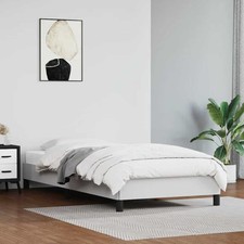 Bed Frame without Mattress White 90x190 cm Single Single Faux Leather
