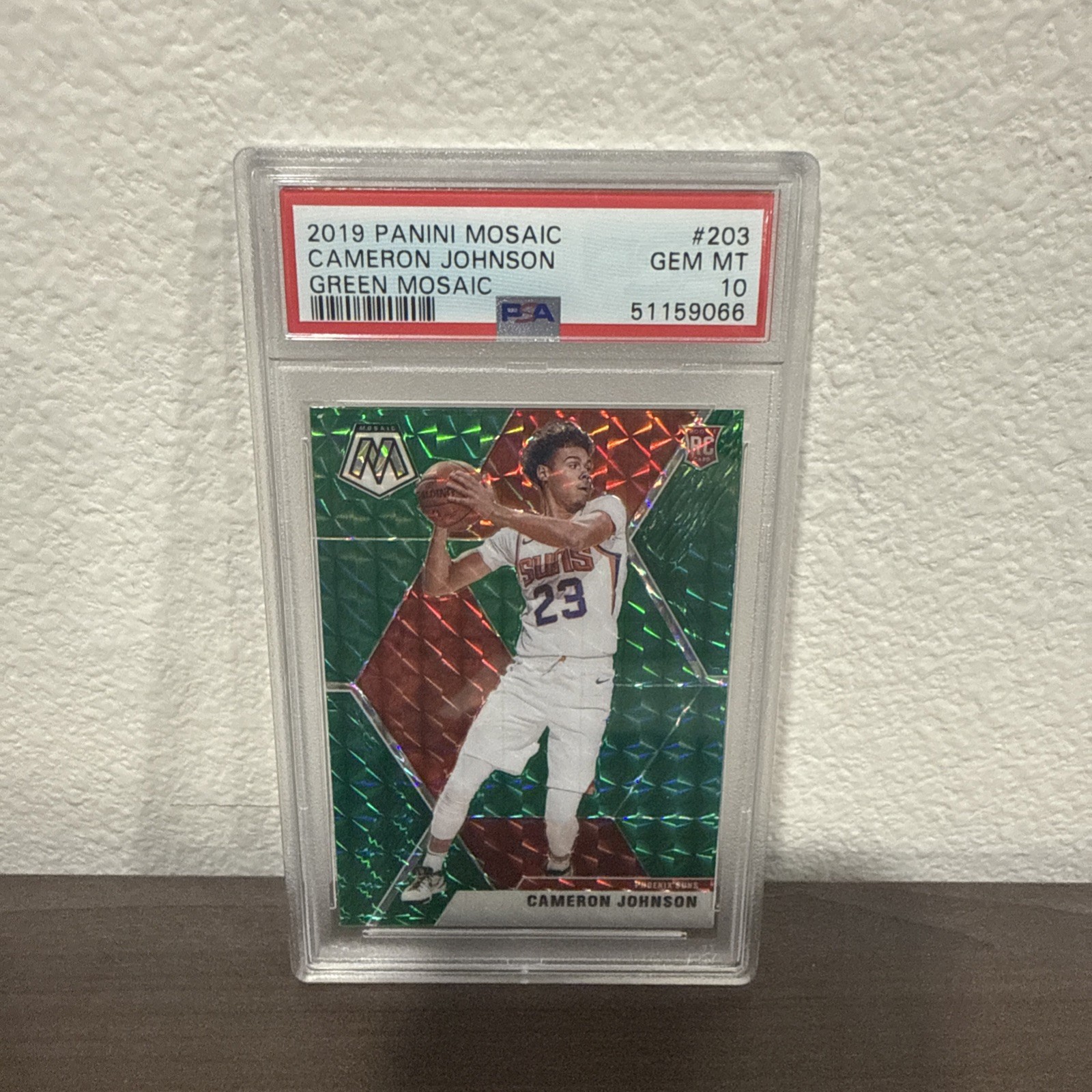 Cameron Johnson 2019 20 Panini Mosaic #203 RC Rookie Green Mosaic Prizm PSA 10