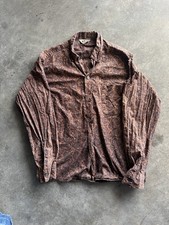 Vintage 60s Bonlin Thrashed Floral Nautical Printed Pattern Shirt Size Medium