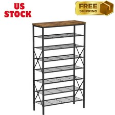 8 Tiers Tall Shoe Rack Organizer, Large Capacity Shoe Rack Holds 32 Pairs of Sho